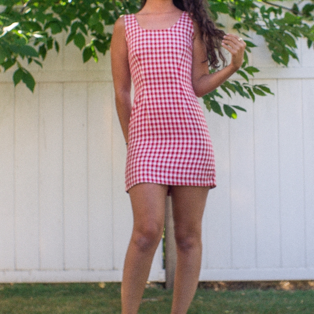 Vintage red checkered dress